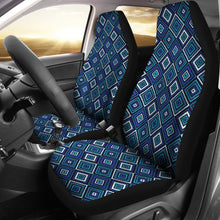 Load image into Gallery viewer, Blue, Teal and Black Geometric Boho Retro Pattern Seat Covers
