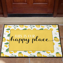 Load image into Gallery viewer, This Is Our Happy Place Lemon Pattern Welcome Mats
