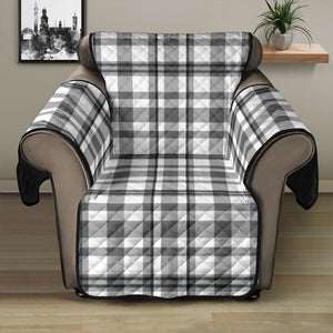 Light Gray, White and Black Plaid Tartan Furniture Slipcovers