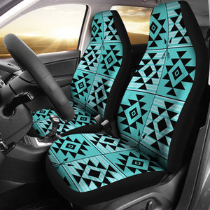 Turquoise Ethnic Tribal Pattern Car Seat Covers Set