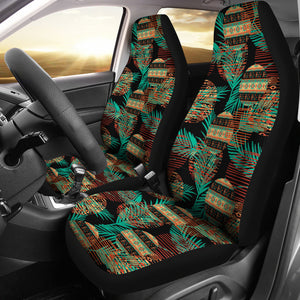 Green Leaf Tribal Car Seat Covers