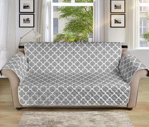 Gray and White Quatrefoil Furniture Slipcover Protectors Medium