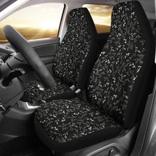 Load image into Gallery viewer, Black With White Leaves Pattern Car Seat Covers
