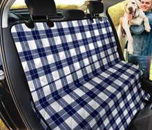 Load image into Gallery viewer, Navy Blue and White Plaid Dog Hammock Back Seat Cover For Pets
