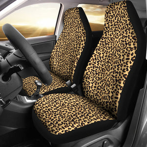 Light Colored Leopard Print Car Seat Covers Set