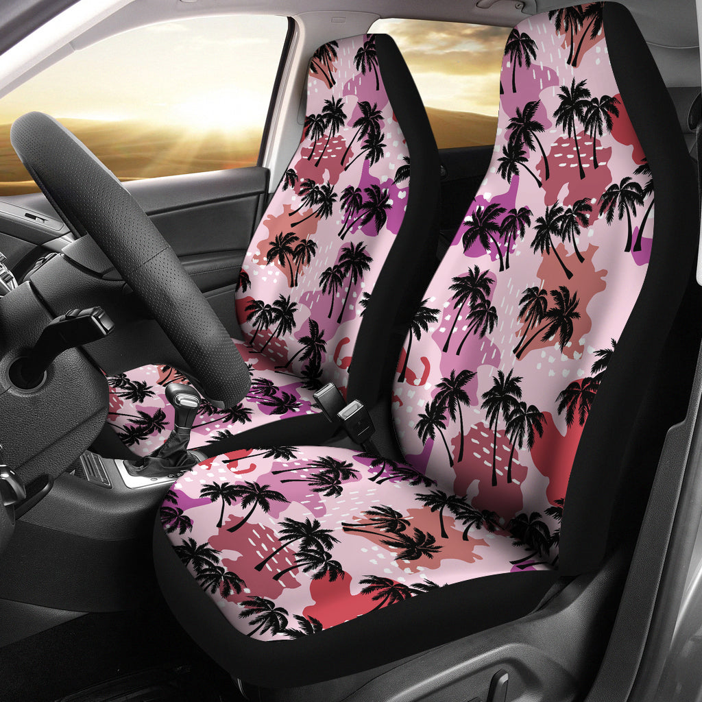 Palm Tree Car Seat Covers Set in Sunset Colors