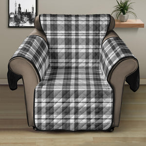 Gray Plaid Recliner Slipcover Protector For Up To 28" Seat Width Chairs