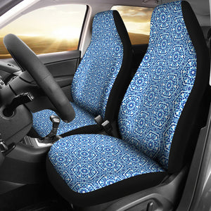 Shibori Blue and White Car Seat Covers Ethnic