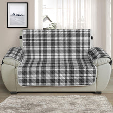 Load image into Gallery viewer, Gray and white Plaid Chair and a Half
