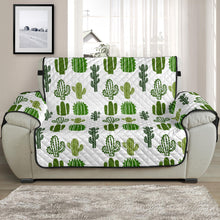 Load image into Gallery viewer, White With Green Cactus Pattern Furniture Slipcovers
