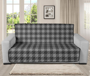 Gray Buffalo Plaid Futon Cover Couch Sofa Protector 70" Seat Width Slip Cover