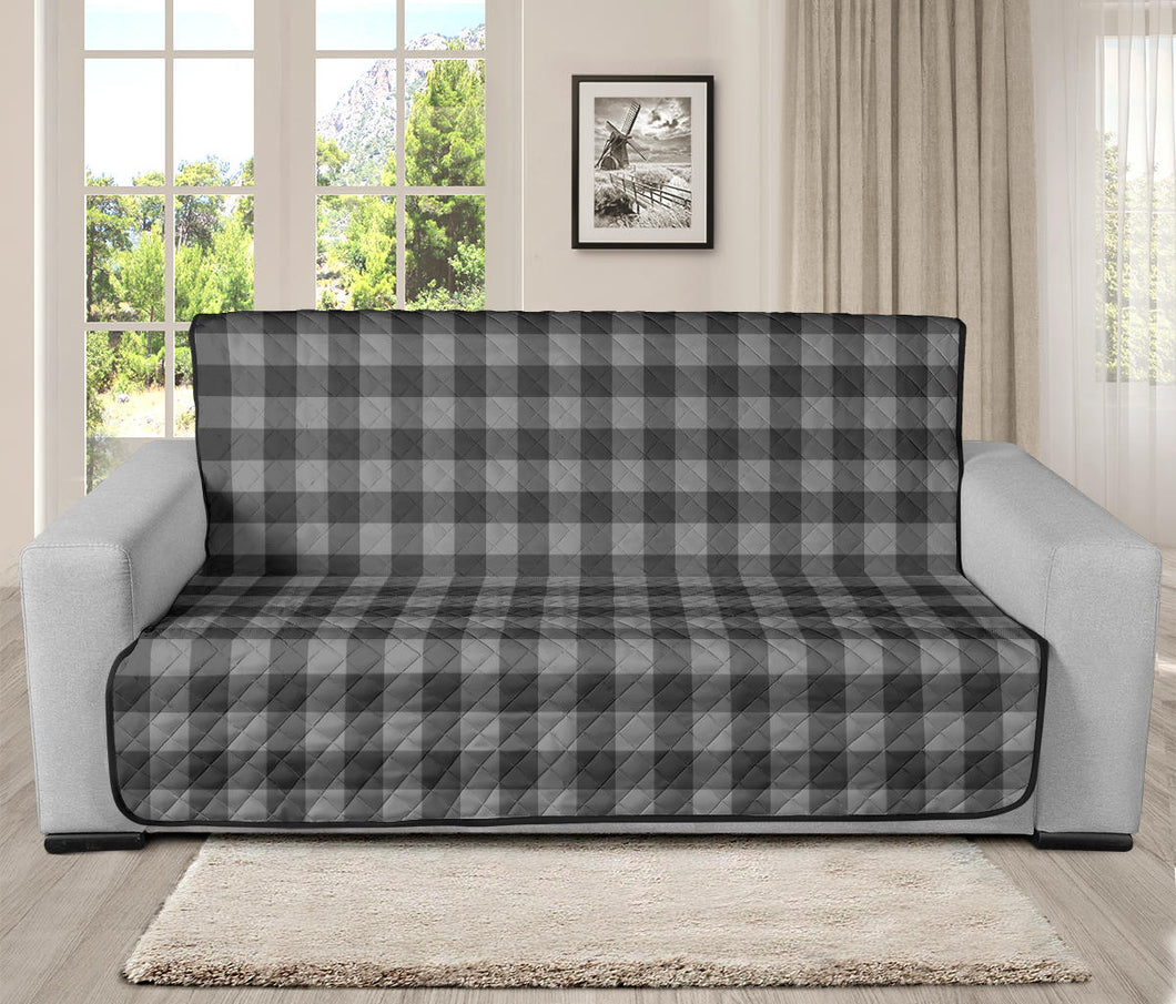 Gray Buffalo Plaid Futon Cover Couch Sofa Protector 70