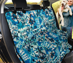 Blue Green and White Tie Dye Dog Hammock Pet Seat Cover