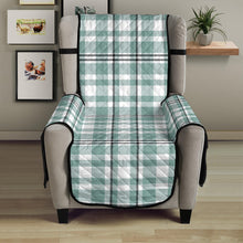 Load image into Gallery viewer, Mint, White and Black Plaid Tartan Furniture Slipcovers
