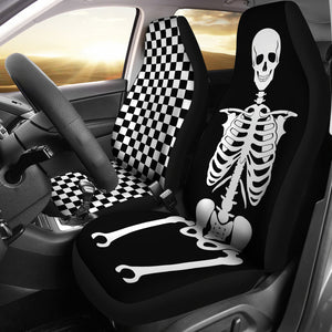 Checkered and Skeleton Mix and Match Car Seat Covers Set