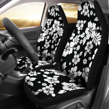 Load image into Gallery viewer, Black White Hibiscus Hawaiian Flower Pattern Car Seat Covers
