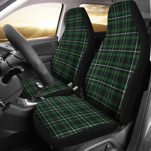 Load image into Gallery viewer, Dark Green and White  Plaid Tartan Scottish Car Seat Covers
