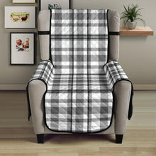 Load image into Gallery viewer, Light Gray, White and Black Plaid Tartan Furniture Slipcovers
