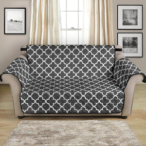 Dark Gray and White Quatrefoil Furniture Slipcover Protectors