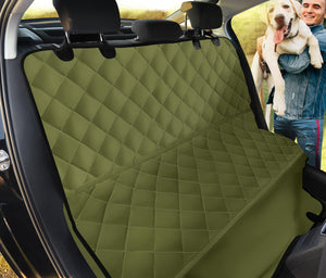 Army Green Solid Color Dog Hammock Back Seat Cover For Pets