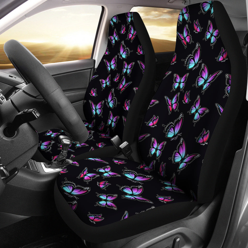 Teal and Purple Ombre Watercolor Butterflies Car Seat Covers Seat Protectors