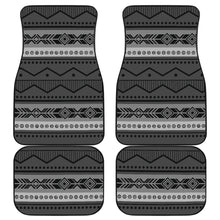 Load image into Gallery viewer, Set of 4 Floor Mats Gray and Black Ethnic Pattern Mexican Inspired Aztec Boho Serape Tribal
