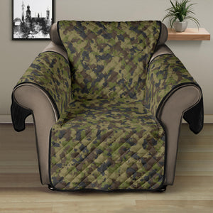 Camo Recliner Cover Protector Green, Brown and Gray Camouflage Slip Cover 28" Seat Width