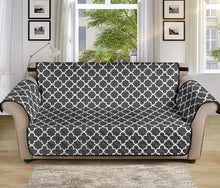 Load image into Gallery viewer, Dark Gray and White Quatrefoil Furniture Slipcover Protectors
