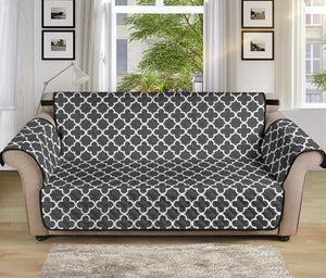 Dark Gray and White Quatrefoil Furniture Slipcover Protectors