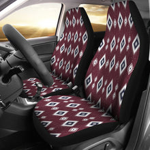Load image into Gallery viewer, Wine Colored Ikat Style Ethnic Boho Design Car Seat Covers Set
