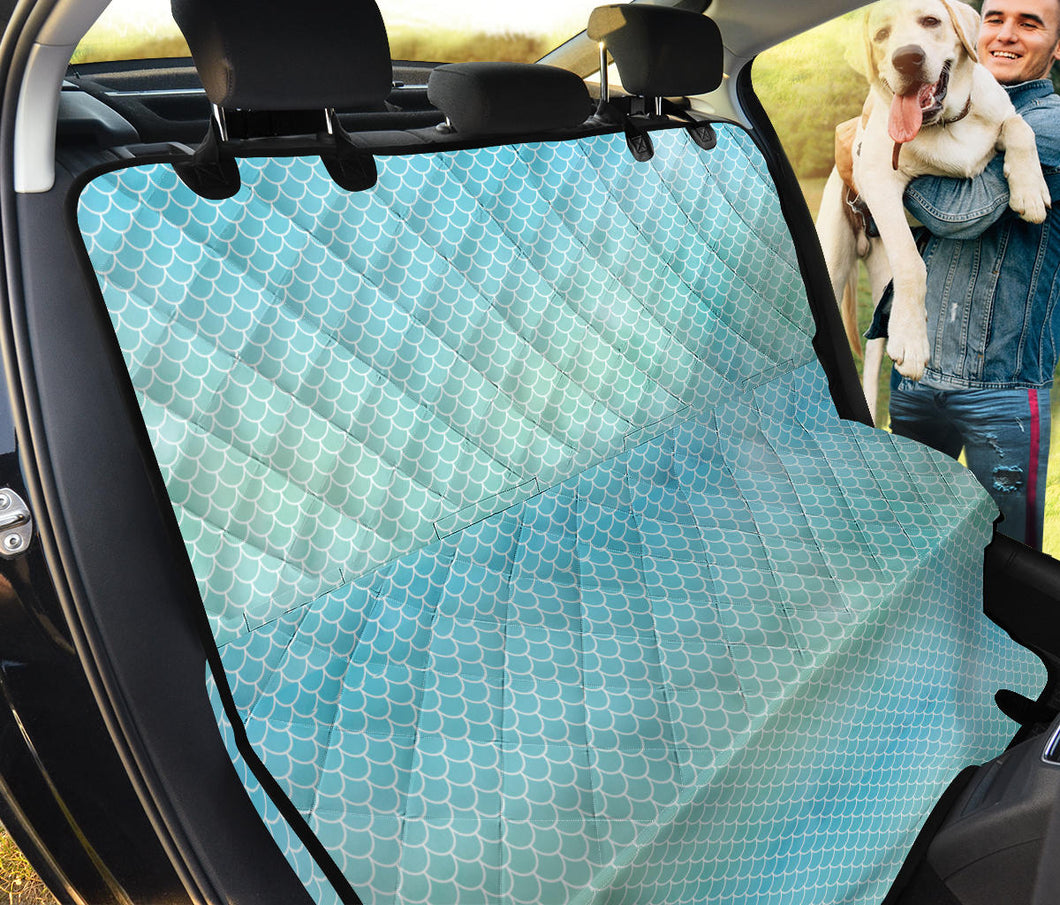 Watercolor Mermaid Scales, Green and Blue Back Seat Cover For Pets