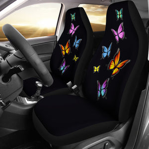Colorful Butterflies on Seat Back Pattern Car Seat Covers Seat Protectors