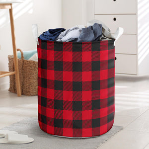 Red and Black Buffalo Plaid Laundry Basket Hamper Storage Bin Container
