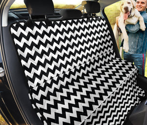 Black White Chevron Back Seat Bench Cover Protector For Pets