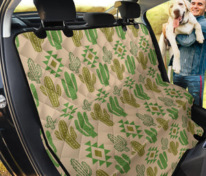 Tan Cactus Back Seat Cover For Pets Waterproof Boho