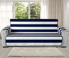Load image into Gallery viewer, Navy and White Horizontal Stripes Slipcover Furniture Protectors  Striped

