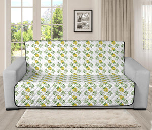 White With Small Lemon Pattern Furniture Slipcover Protectors