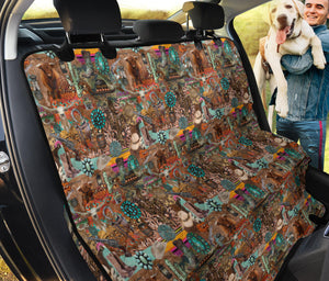 Funky Western Cowgirl Pattern Pet Hammock Back Seat Cover For Pets
