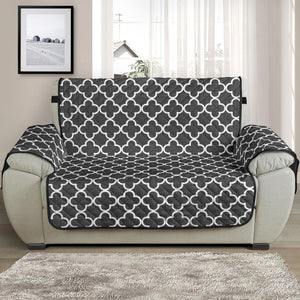 Dark Gray and White Quatrefoil Furniture Slipcover Protectors