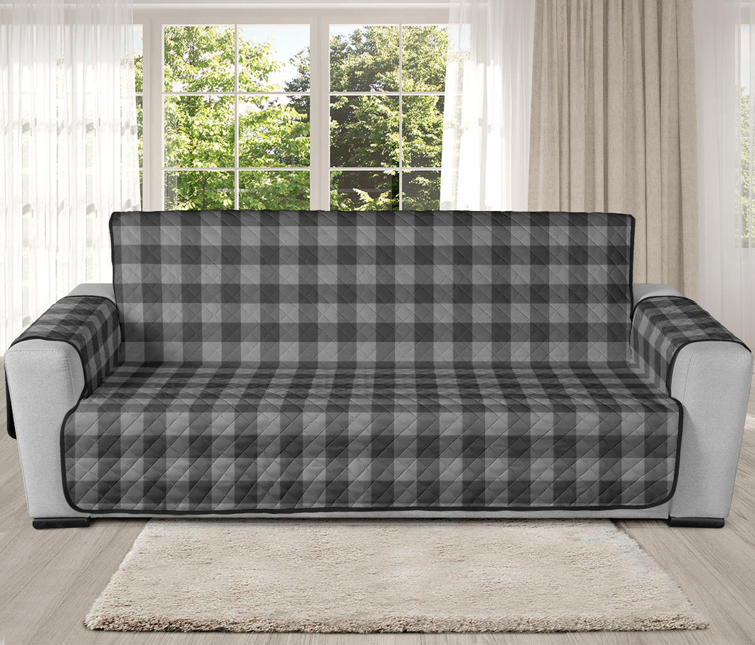 Gray Oversized Buffalo Plaid Couch Cover Sofa Protector 78