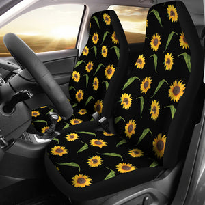 Black With Rustic Sunflower Pattern Car Seat Covers Seat Protectors