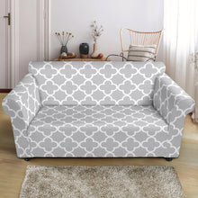 Load image into Gallery viewer, Quatrefoil Loveseat Stretch Slipcovers With Elastic Edge
