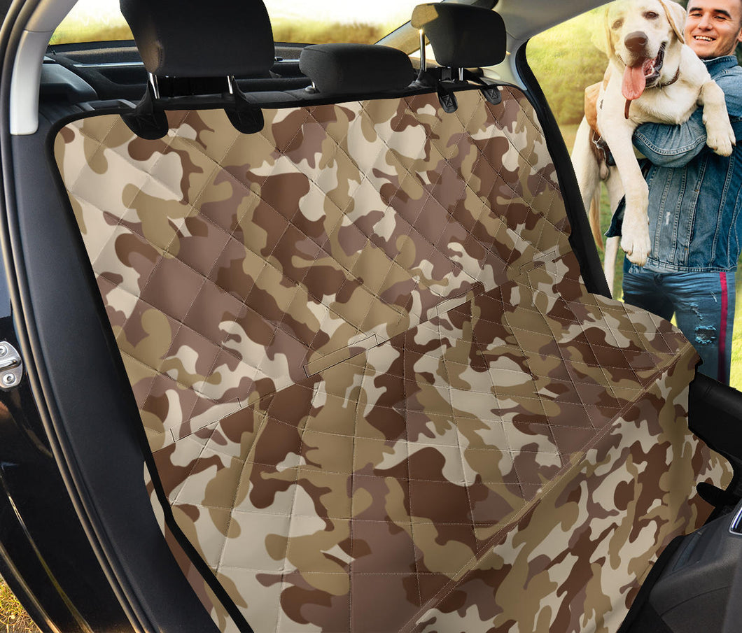 Brown Camouflage Pattern Back Bench Seat Cover Protector For Pets