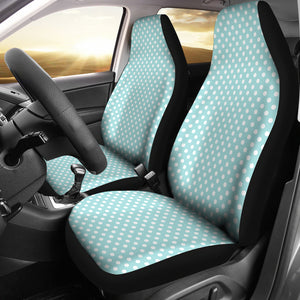 Light Turquoise and White Polka Dot Car Seat Covers