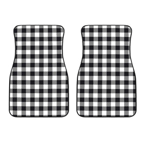 Black and White Buffalo Plaid Front Car Floor Mats