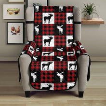 Load image into Gallery viewer, Moose Buffalo Plaid Patchwork Furniture Slipcovers In Red, White and Black
