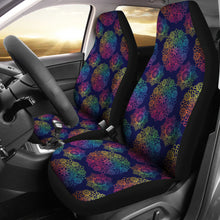 Load image into Gallery viewer, Dark Blue With Bright Rainbow Mandala Pattern Car Seat Covers Set
