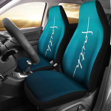 Load image into Gallery viewer, Faith Teal Ombre Car Seat Covers Religious Christian Themed
