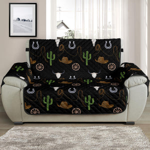 Western Cowboy Pattern on Black Furniture Slipcover Protectors