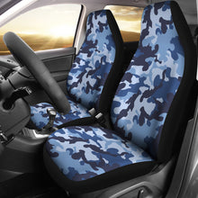 Load image into Gallery viewer, Blue Camouflage Car Seat Covers Camo Pattern Seat Protectors Set
